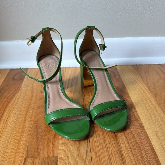 Tory Burch Green Patent Leather Cecile Block Heel - Picture 8 of 10